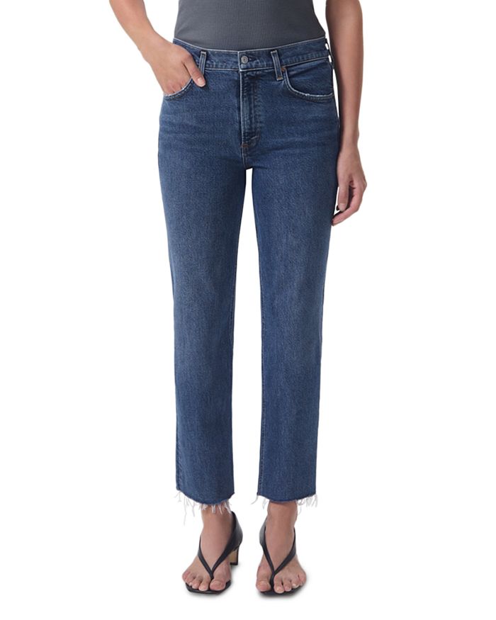 AGOLDE Kye Mid Rise Straight Crop Jeans in Mirage | Bloomingdale's