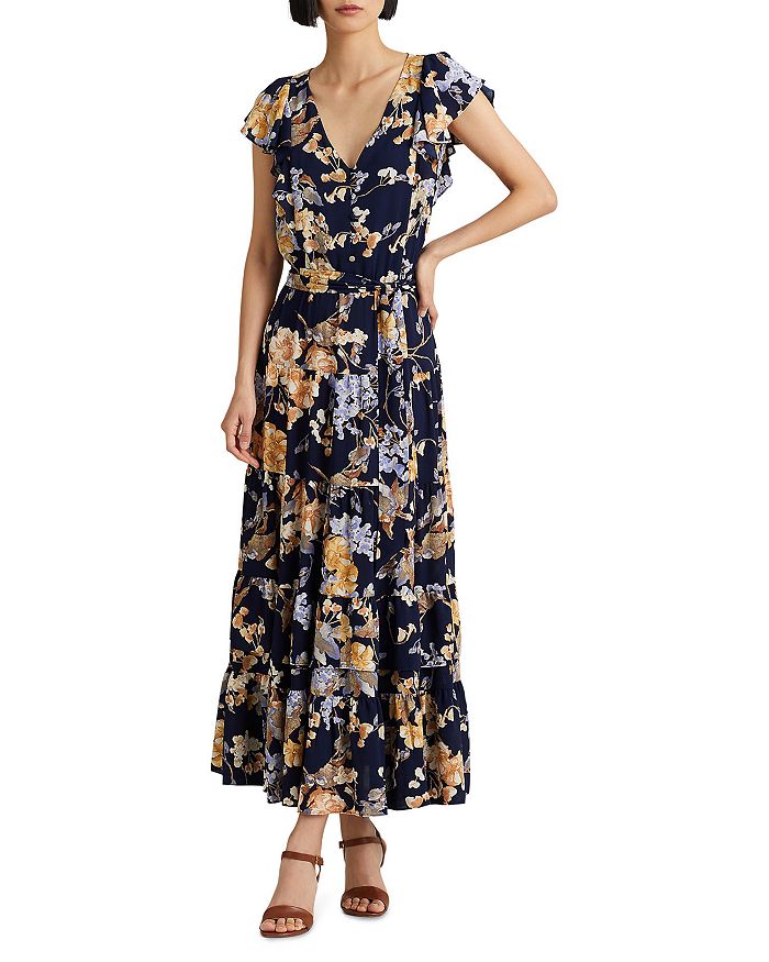 Ralph Lauren Floral Flutter Sleeve Maxi Dress | Bloomingdale's