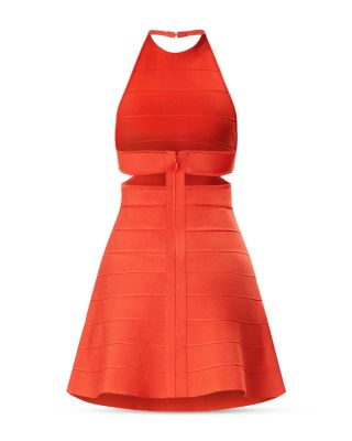 Herv Lger Icon Halter A Line Mini Dress | Bloomingdale's Women