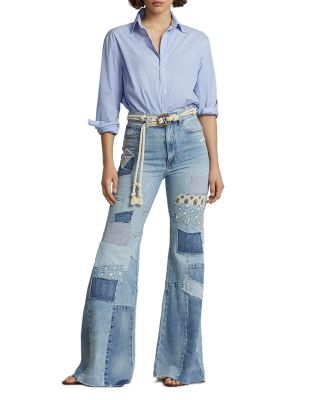 Ralph Lauren denim flare pants 00s’ 9 Patchwork Cotton Flare Jean | Ralph Lauren