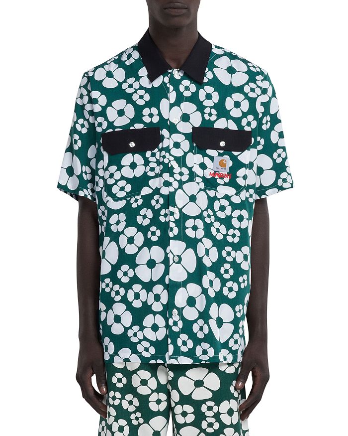 Marni WIP Poplin Floral Print Shirt | Bloomingdale's