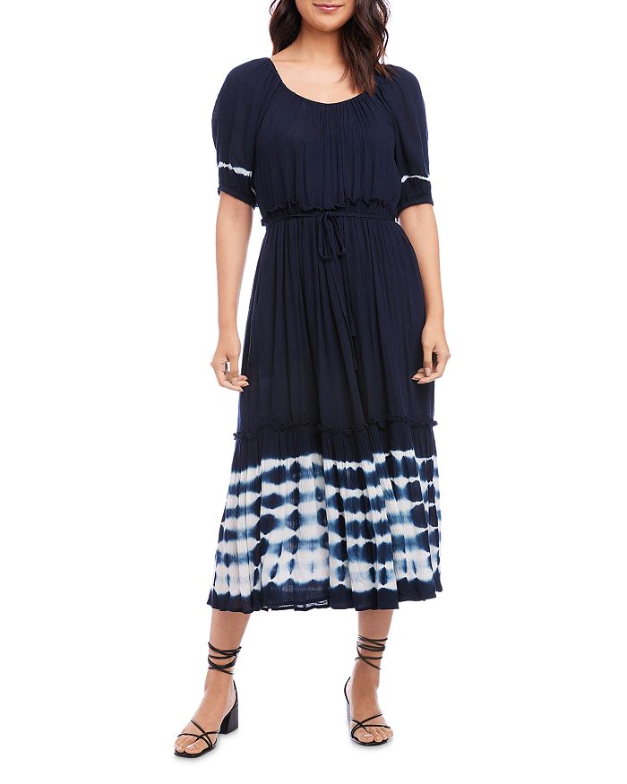 Karen Kane Puff Sleeve Tie Dye Midi Dress | Bloomingdale's