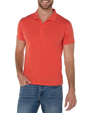 Liverpool Los Angeles Liverpool Garment Dyed Polo Shirt In Burnt Orange