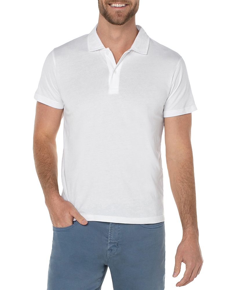 Liverpool Los Angeles Liverpool Garment Dyed Polo Shirt In White