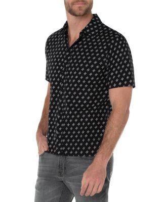 Garment Dyed Short Sleeve Printed Shirt