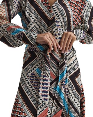 knee length dresses for ladies Scarf Print Midi Dress  Charmed Boutique