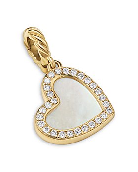 David Yurman - 18K Yellow Gold DY Elements® Mother of Pearl & Pavé Diamonds Heart Pendant
