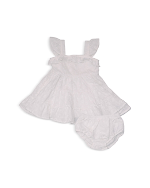 ANGEL DEAR GIRLS' EYELET WHITE DRESS - BABY