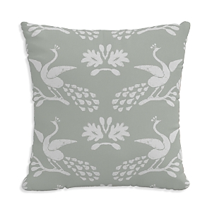 Sparrow & Wren Patterned Decorative Pillow, 22 X 22 In Silk Peacocks Mist