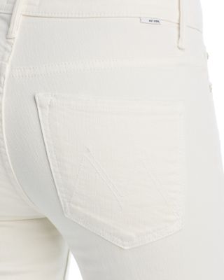 The Insider High Rise Crop Step Fray Bootcut Jeans in Cream Puff