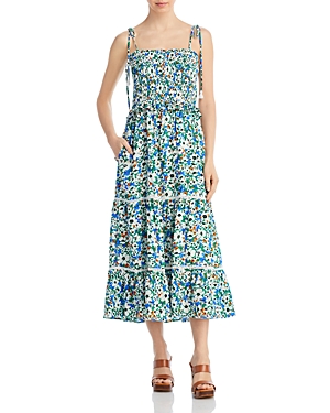 Lost And Wander Renoir's Terrace Printed Maxi Dress In Green Blue
