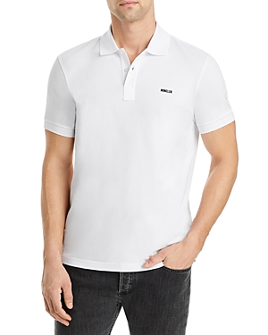 Shop Moncler Short Sleeve Button Placket Polo Shirt In White