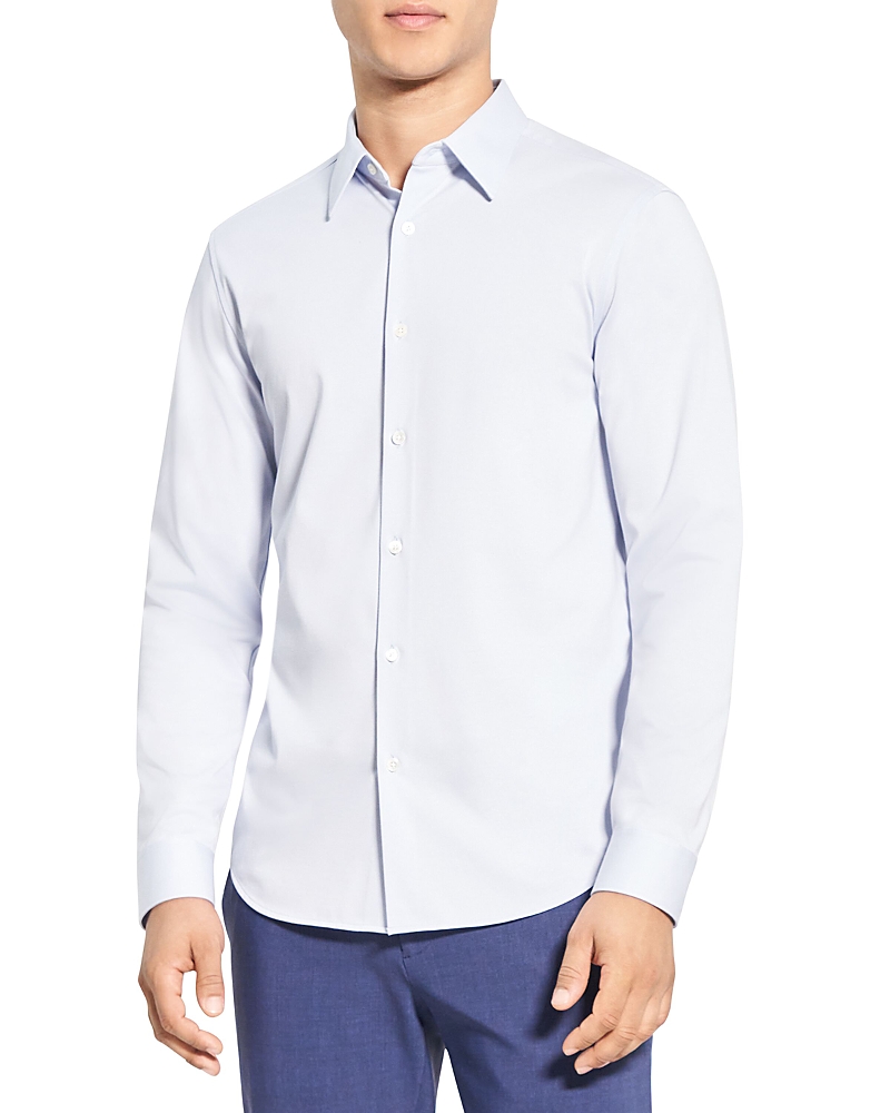 Theory Sylvain Structure Knit Regular Fit Shirt In Olympic