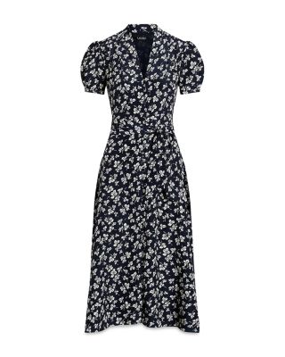 ワンピース Lauren by Ralph Lauren Floral Midi Dress Lauren Ralph Lauren Women's Floral Stretch Cotton Midi Dress