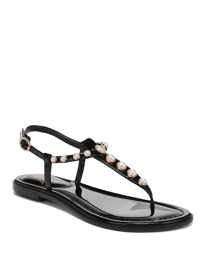 Sam Edelman Women s Gigi Imitation Pearl Embellished Thong Sandals