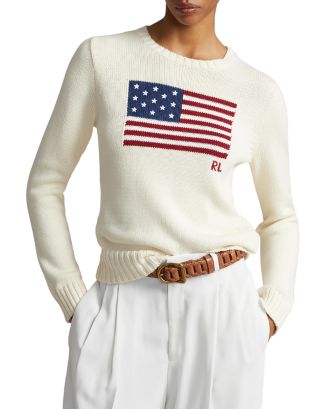 Ralph Lauren American Flag Cotton Crewneck Sweater | Bloomingdale's
