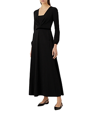 Armani Collezioni Emporio Armani Ruched Front Metallic Dress In Black