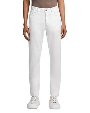 Shop Zegna Garment Dyed Stretch Slim Fit Jeans In White