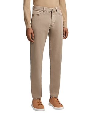 Zegna Skinny Jeans In Beige/brown