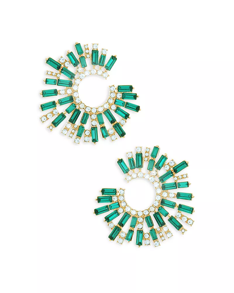 Ettika Open Circle Stardust Earrings in 18K Gold Plate
