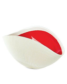 Global Views - Pleated Bowl in Deep Red, Large
