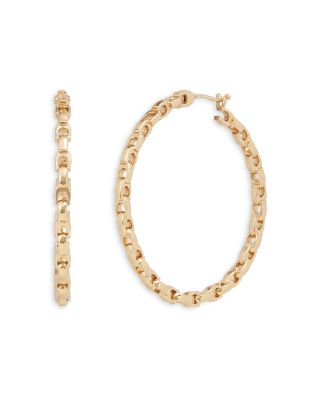 COACH - Signature Chain Hoop Large Click-Top Earrings