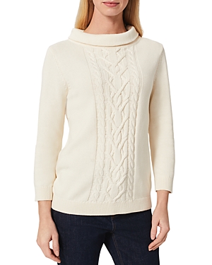 Hobbs London Camilla Cable Knit Sweater In Ivory