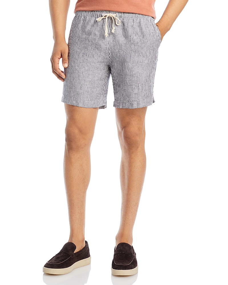 Alex Crane Bo Linen Shorts In Lines