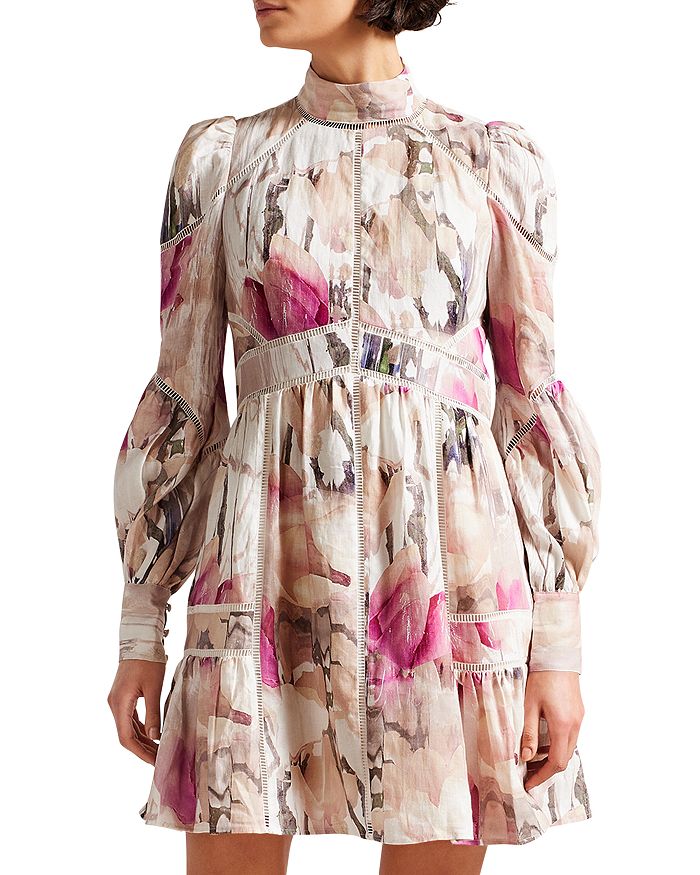 Ted Baker Fleurz Linen Mini Dress | Bloomingdale's
