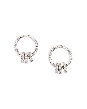 Shashi Eternity Pave Ring Stud Earrings In Sterling Silver