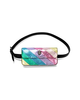 KURT GEIGER LONDON - Pastel Rainbow Leather Belt Bag 