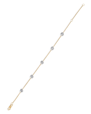 Bloomingdale's Diamond Station Bracelet In 14k White And Yellow Gold, 0.65 Ct.t.w. - 100% Exclusive In White/gold