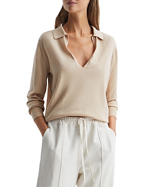 REISS NELLIE COLLARED KNIT TOP