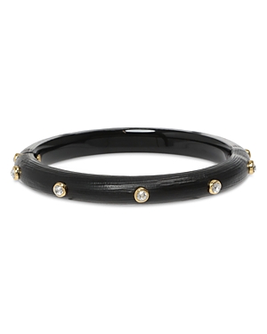 Shop Alexis Bittar Crystal Stud Lucite Bangle Bracelet In Black