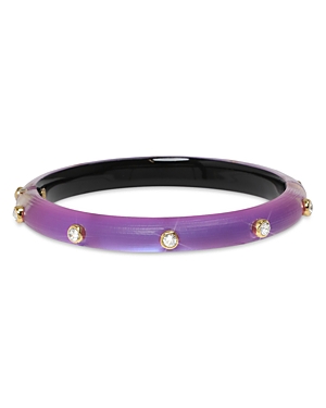 Alexis Bittar Crystal Stud Lucite Bangle Bracelet In Purple
