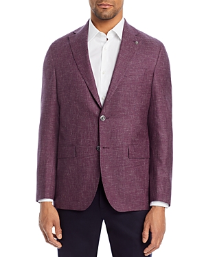 Jack Victor Midland Micro Houndstooth Regular Fit Sport Coat In Berry