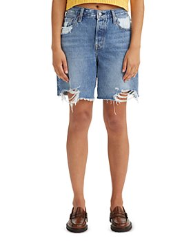 Levi's - 501 High Rise Distressed Denim Shorts in Pedal Time