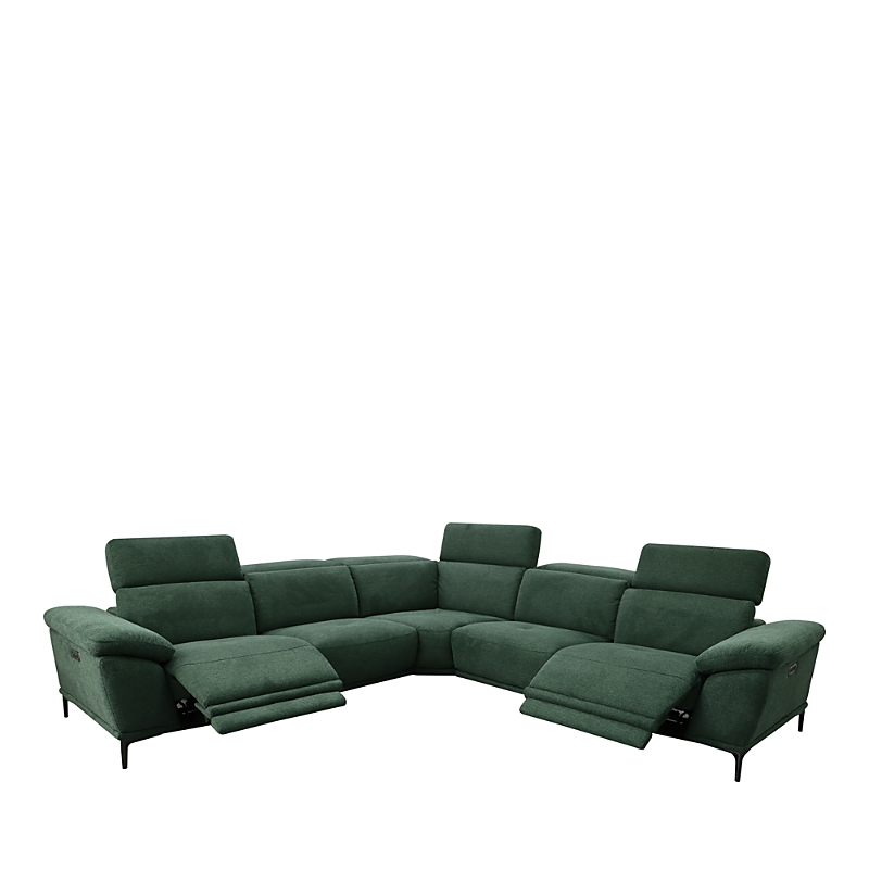 Bloomingdale's Aprile Fabric Reclining Sectional Sofa In Green