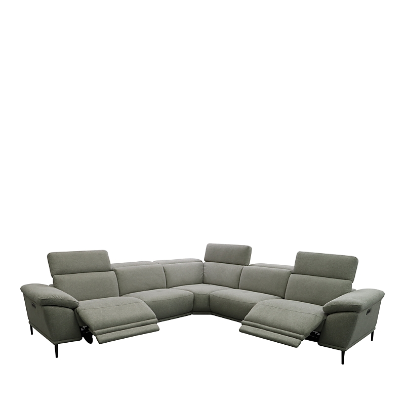Bloomingdale's Aprile Fabric Reclining Sectional Sofa In Silver