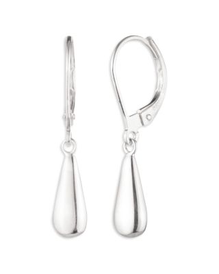 Tear Shape Drop Earrings in Sterling Silver