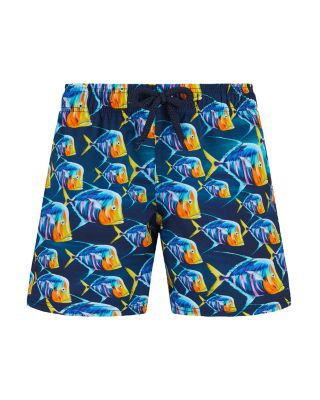 Vilebrequin Moorea Piranhas Print Swim Shorts In Multicolor