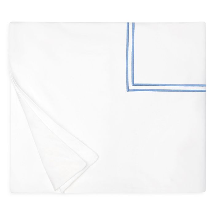 Sferra Grande Hotel Twin Duvet Cover In White/ocean