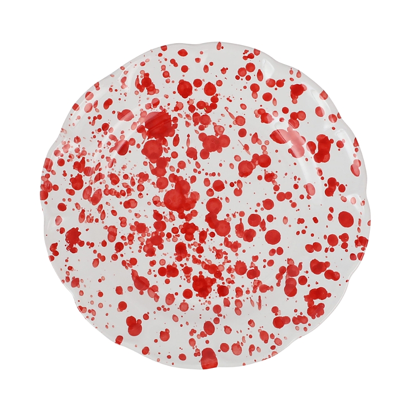 Vietri Amalfitana Splatter Salad Plate In Red