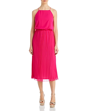 Sam Edelman Sleeveless Pleated Midi Dress In Pretty Pink