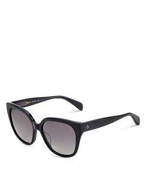 Shop Rag & Bone Square Sunglasses, 56mm In Black/gray Polarized Gradient