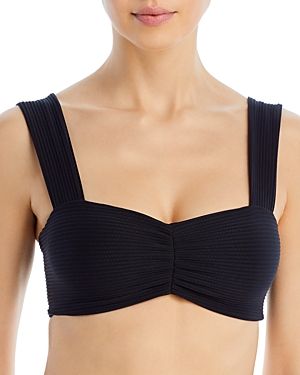 Shop L*space Marlee Ribbed Bikini Top In Black