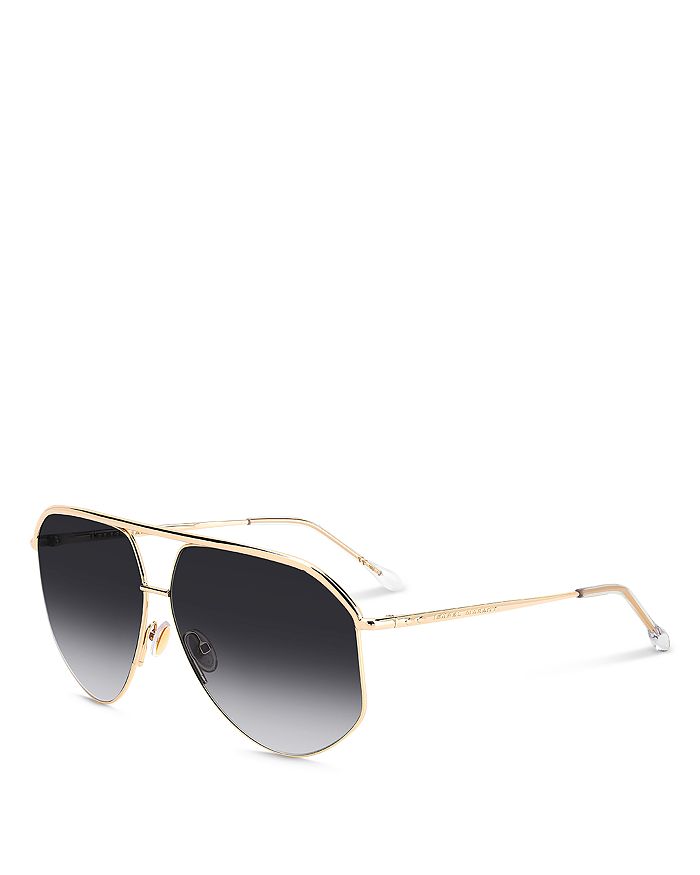 Isabel Marant Geometric Aviator Sunglasses, 64mm In Rose Gold/gray