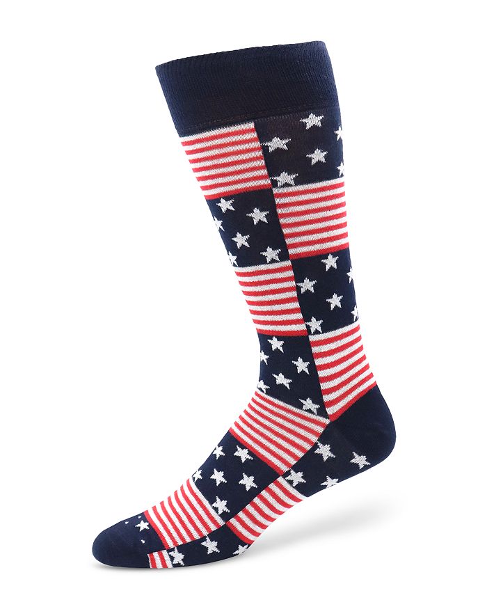 The Men's Store at Bloomingdale's Americana Flag Crew Socks - 100% ...