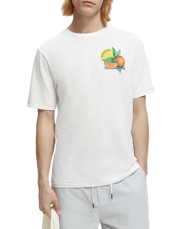 TEE SHIRT HOMME SCOTCH & SODA fleurs Hawaii slim fit marron CLASSIC COTON S size EUR 22,95 - FR