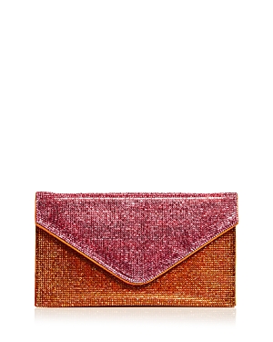 Aqua Colourblock Beaded Envelope Clutch - 100% Exclusive In Pink/amber